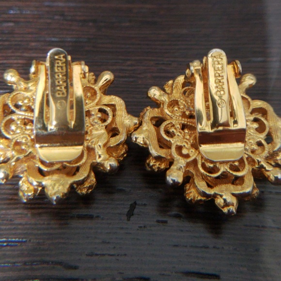 🔥HP🔥Barrera signature gold dipped filigree clip on earrings - Picture 2 of 4
